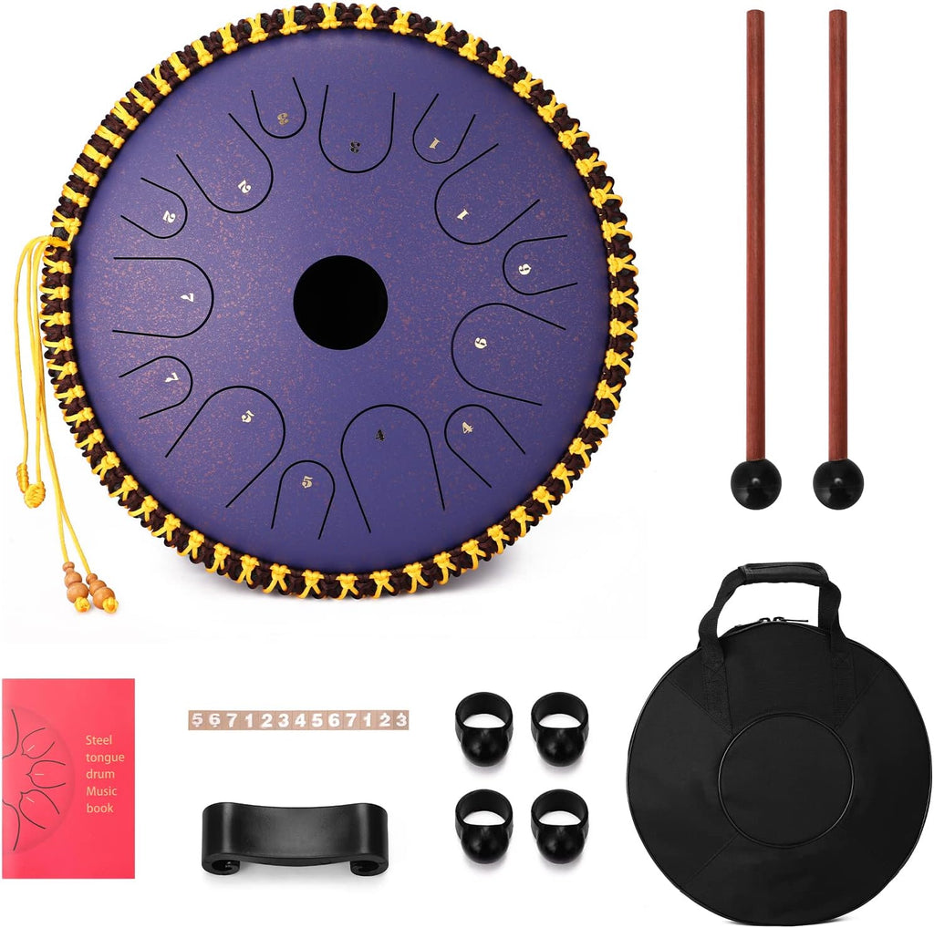 14 inch 14-Tone Carbon Steel Tongue Drum C-Key Hand Pan Drums R8453