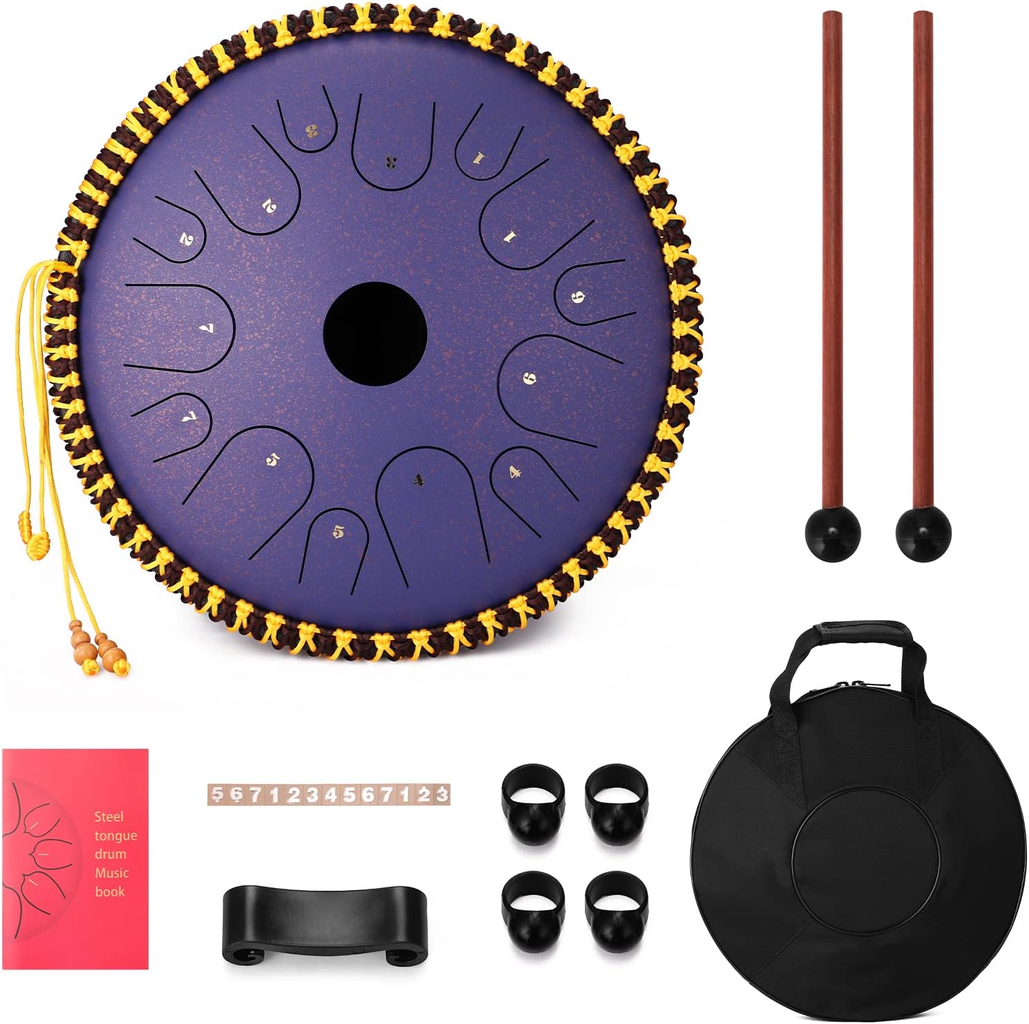 14 inch 14-Tone Carbon Steel Tongue Drum C-Key Hand Pan Drums R8453