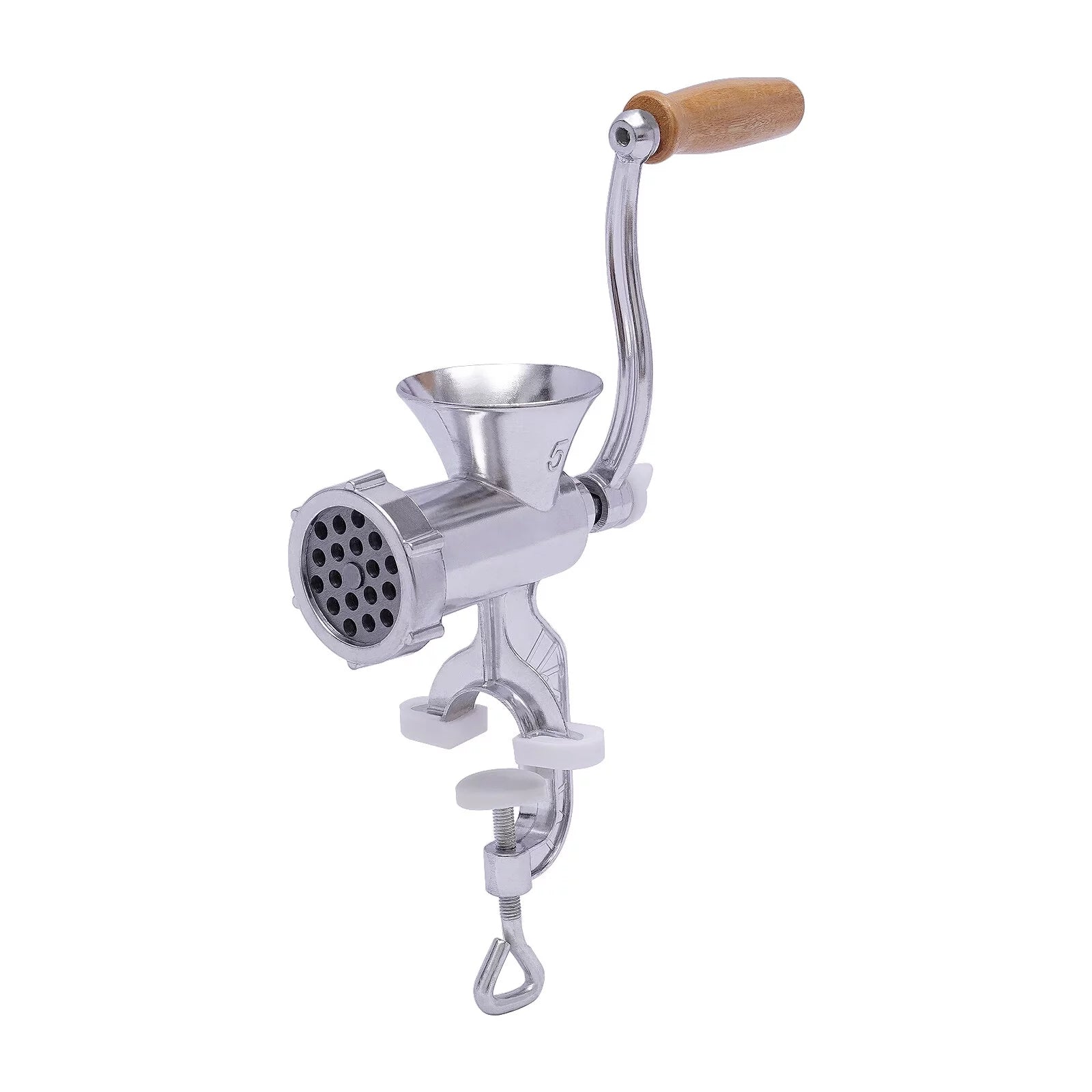 Manual Meat Grinder Aluminum Alloy Food Mincer Sausage Filler Hand Crank Meat Mincer Mixer with Tabletop Clamp N49689
