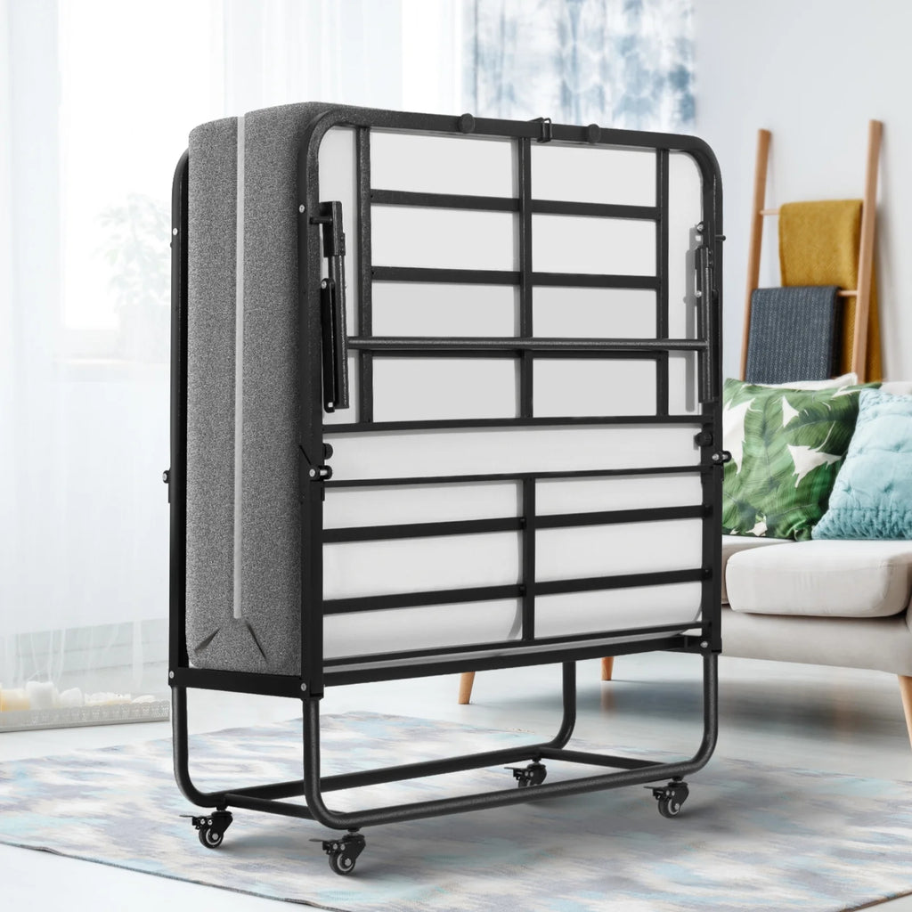 Folding Bed with 5" Memory Foam Mattress, Metal Frame O23123