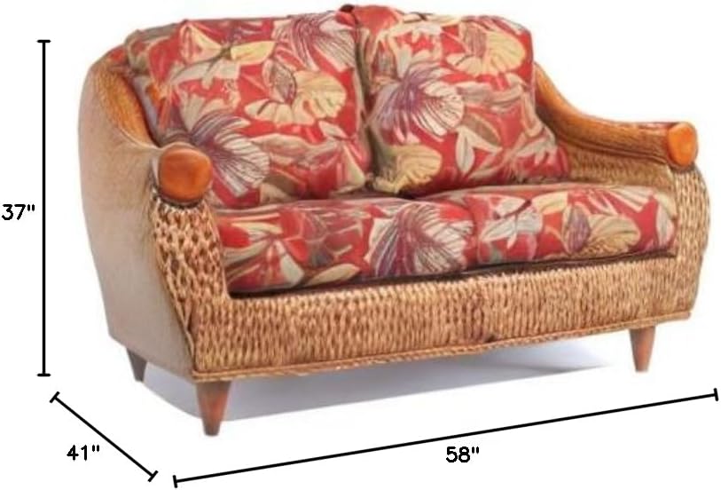 Rattan and Hyacinth Loveseat Z46522