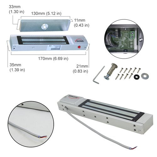 Two Door Access Control Electromagnetic Lock Kit with Wireless Receiver and Remote V7323