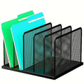 Purple Mesh 5-Section Desktop File Organizer W674890