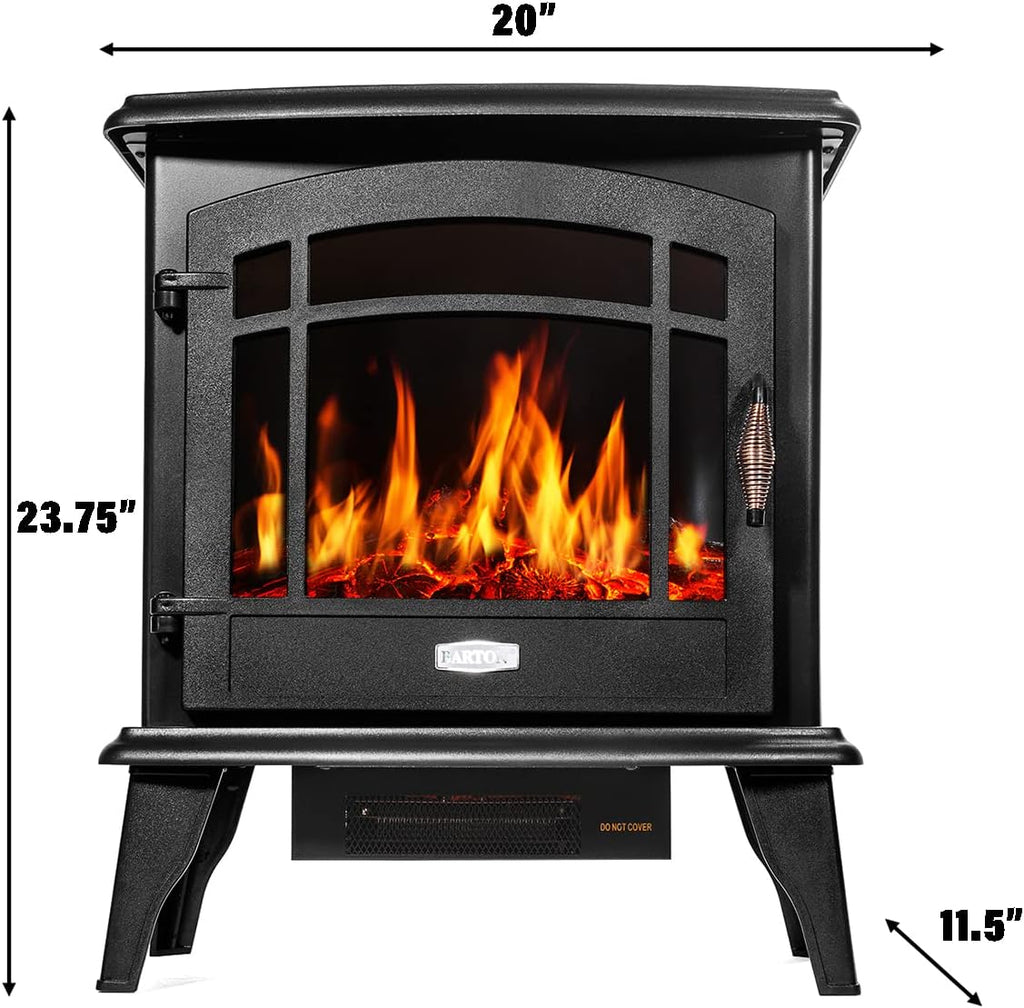 Black 1500W Electric Fireplace Stove Heater K15341