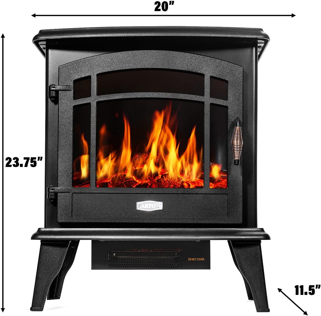 Black 1500W Electric Fireplace Stove Heater K15341