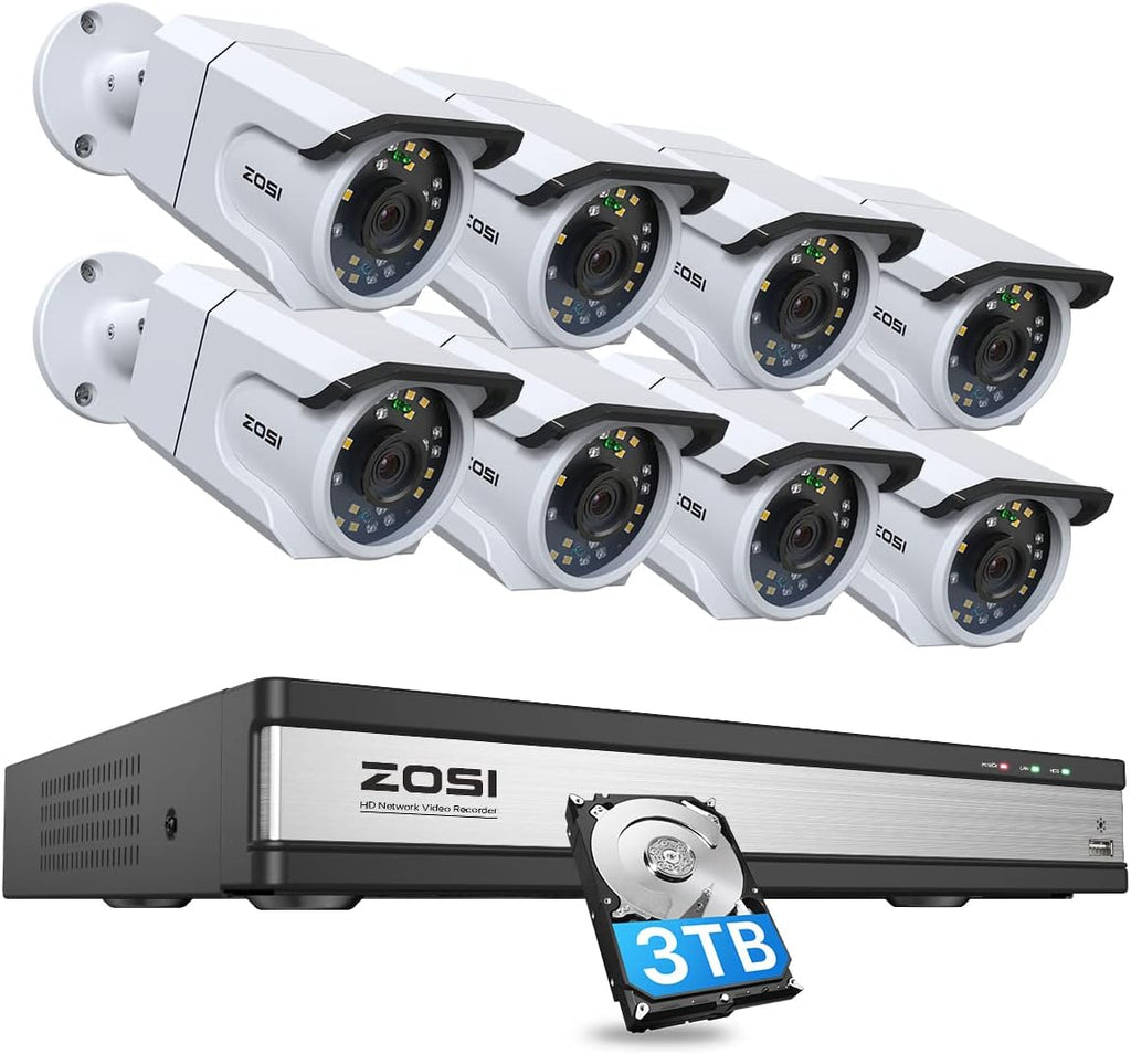 8 Channel 5MP Lite Home Security Camera System with 8 x 1080p Weatherproof Cameras G6832