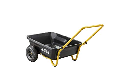 Black/Yellow Poly Dump Cart, 4 cu ft, 300 lb. Capacity R95949