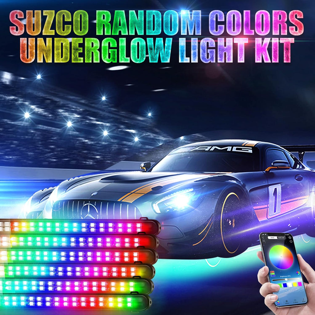 3-Pin 6PCS Car Double-Row Dreamcolor Underglow Lights Kit with APP IP68 12V Pack of 2 L509