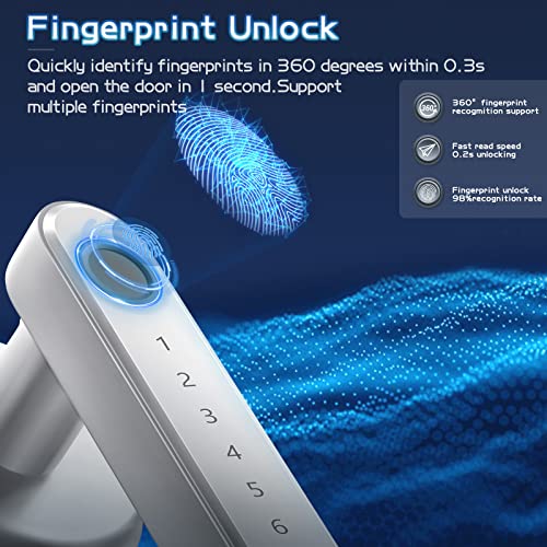 Silver Keyless Entry Door Lock with Handle Z421