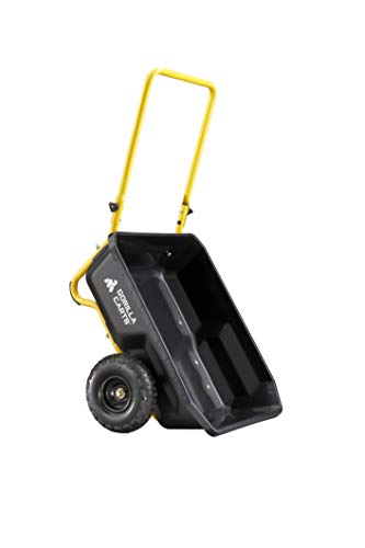 Black/Yellow Poly Dump Cart, 4 cu ft, 300 lb. Capacity R95949