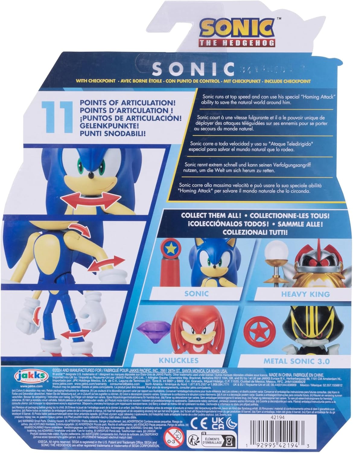 4-inch Sonic Action Figure with Blue Checkpoint Accessory M980