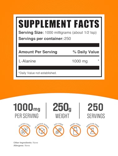 L-Alanine 1000mg Amino Acid Powder, 3.5 oz C88638