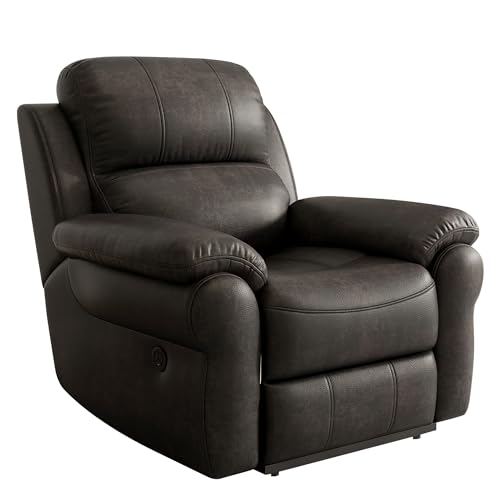 Black Fabric Power Recliner Chair with USB Ports S89547