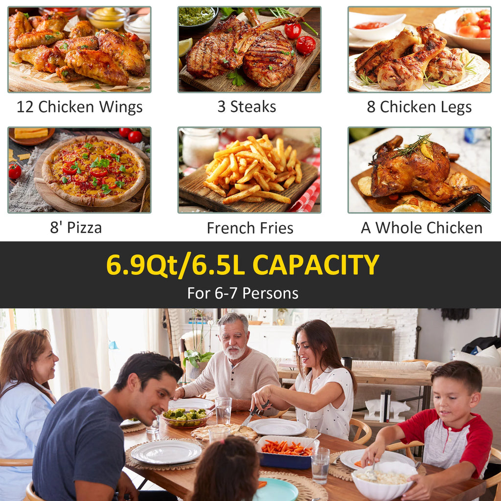 Black 6.9 Quart Air Fryer with Nonstick Basket C45076