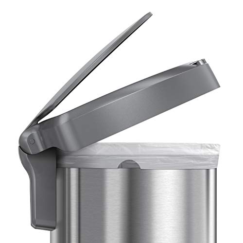 Brushed Stainless Steel Semi-Round Sensor Automatic Trash Can R719441