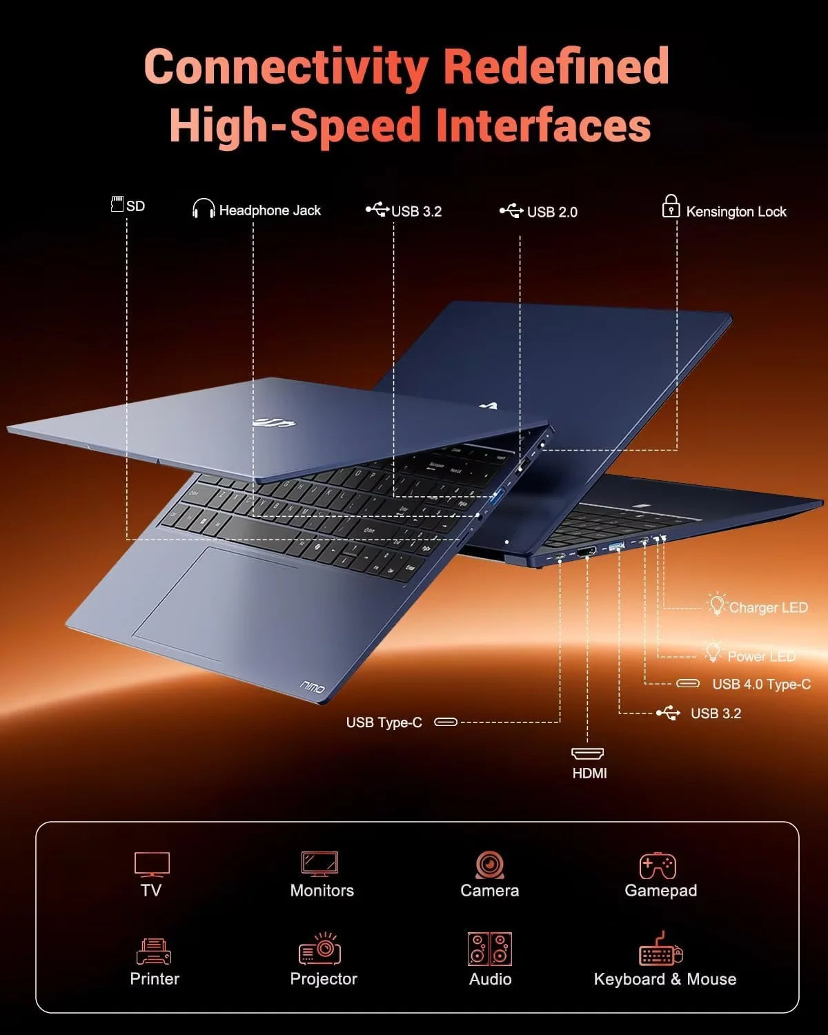 15.6" Gaming Laptop IPS FHD AMD Ryzen 7 8745HS Radeon 780M GPU 32GB DDR5 RAM 2TB SSD 100W Type-C Fingerprint USB-C 4.0 Backlit Keyboard O56365