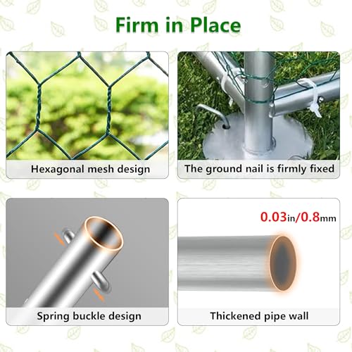 Large Metal Chicken Coop with Waterproof Cover X8678