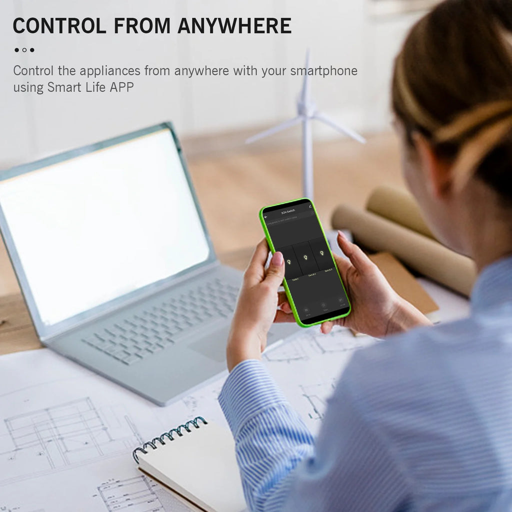 Wi-Fi Smart Wall Outlet With 1 Gang Touch Light Switch P559