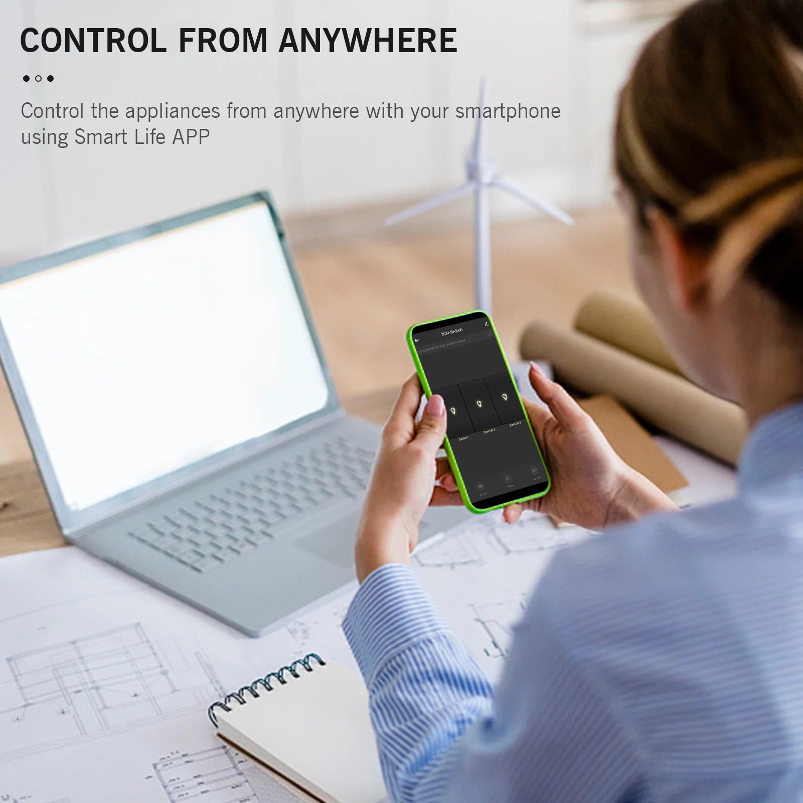 Wi-Fi Smart Wall Outlet With 1 Gang Touch Light Switch P559