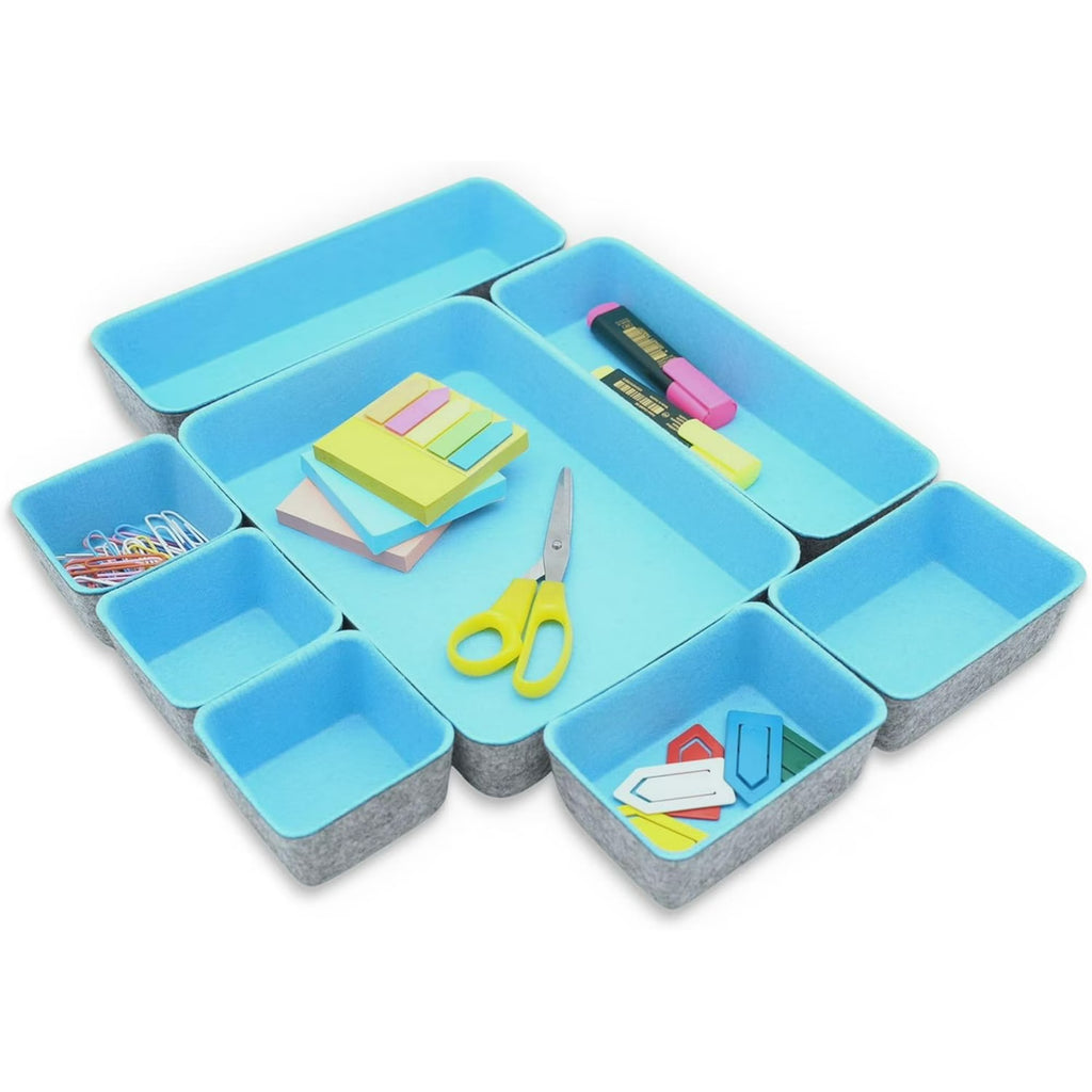 8-piece Felt Drawer Organizers Tray in Glacier Gray Z672749