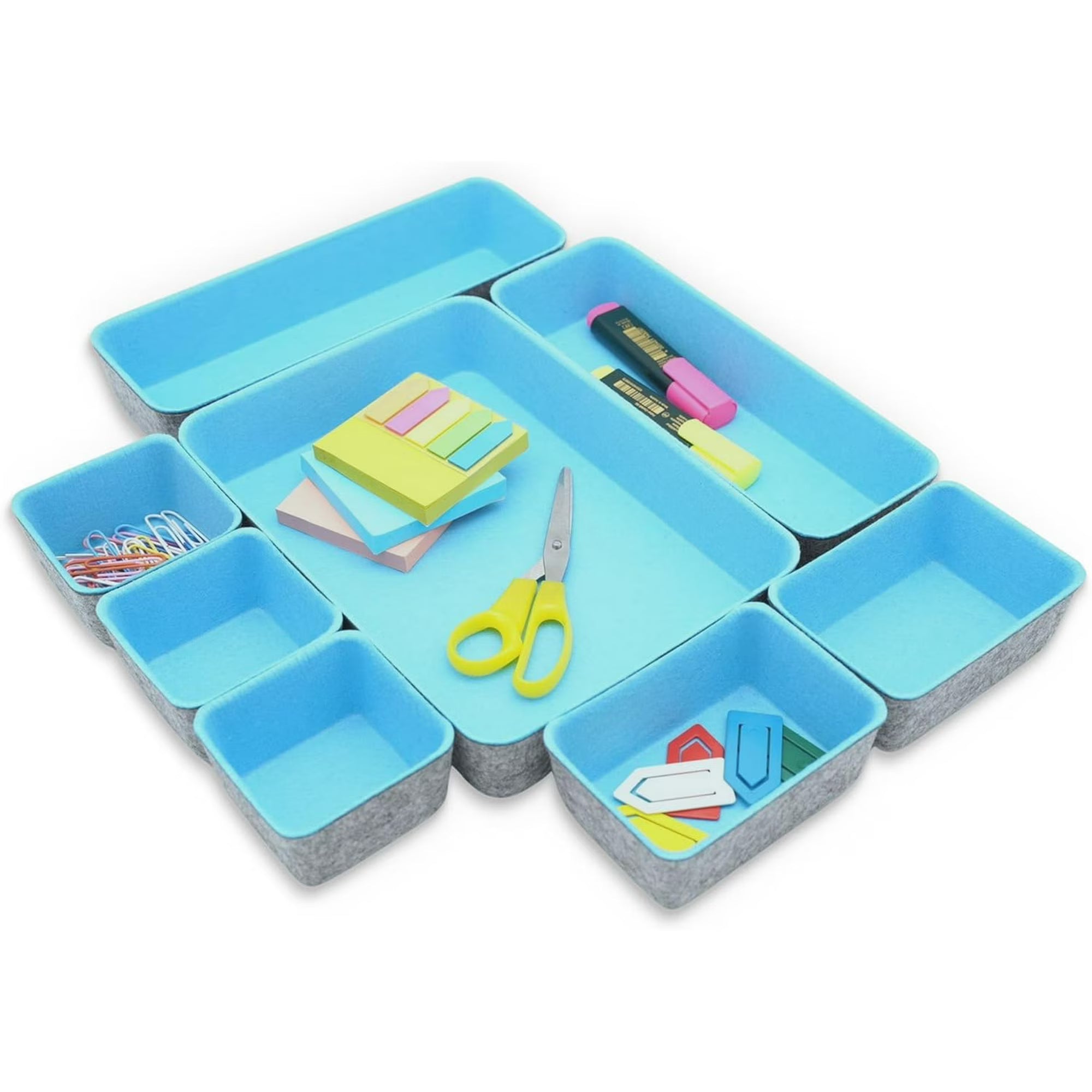 8-piece Felt Drawer Organizers Tray in Glacier Gray Z672749
