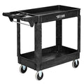 Plastic 2-Tier Utility Cart with Deep Shelves Z118