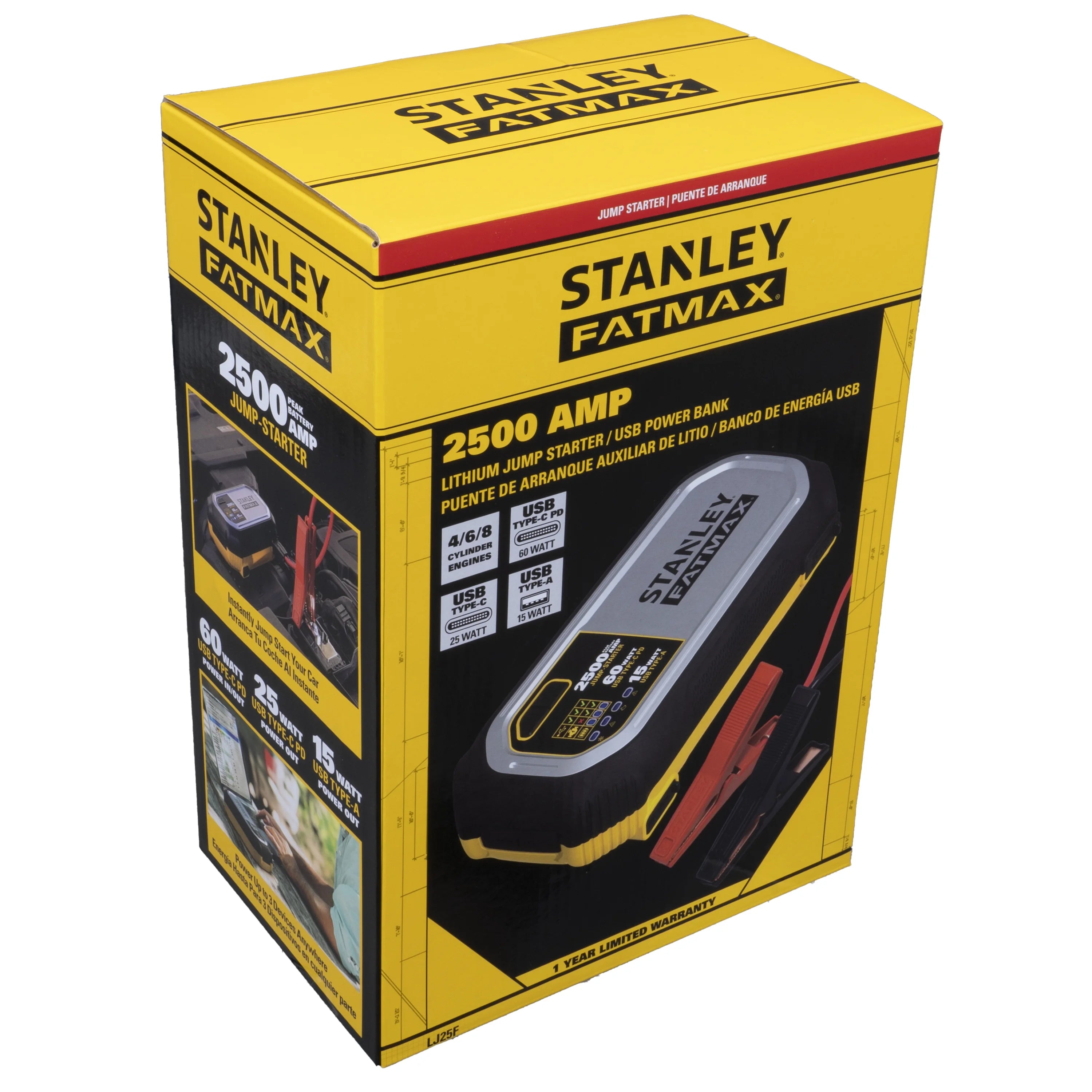 2500 Amp Lithium Jump Starter With USB Power Bank I380085