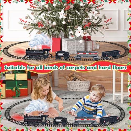Remote Control Train Set with Track, Lighting, Rechargeable Battery, Smoke, Whistle & Lights L2986