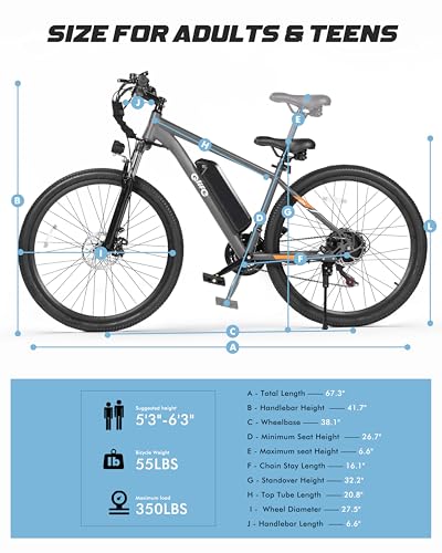 21-Speed Mountain Ebike with Peak 1200W 48V10.4Ah Removable Battery 27.5X2.1 Tire U815272