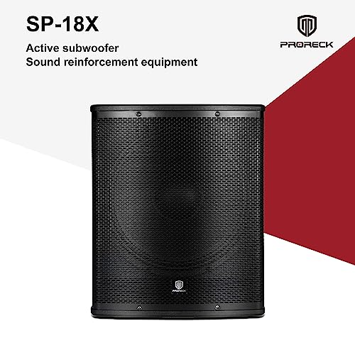 18 inch Active Powered PA Subwoofer Cabinet 3000W with Class-D Amplifier, Black E2497