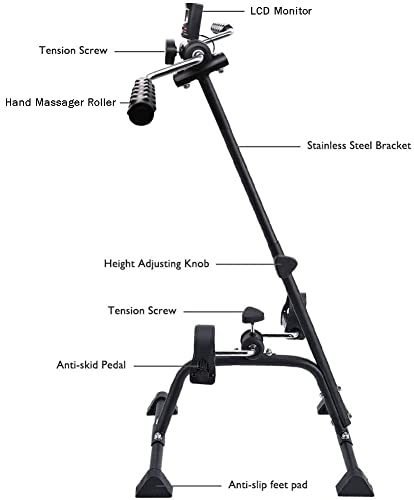 Adjustable Pedal Exerciser Bike for Total Body with Monitor P793460