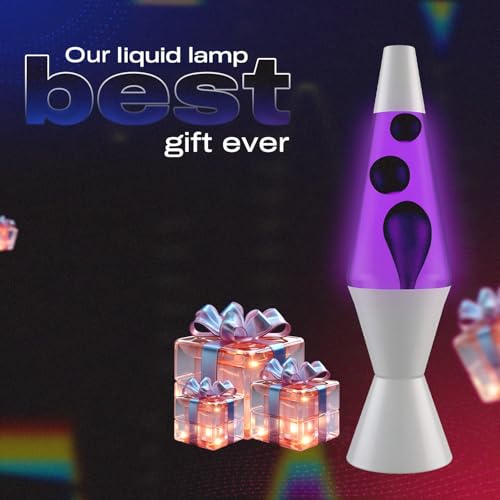 Black and Purple Liquid Motion Lava Night Light 14.5" I80799