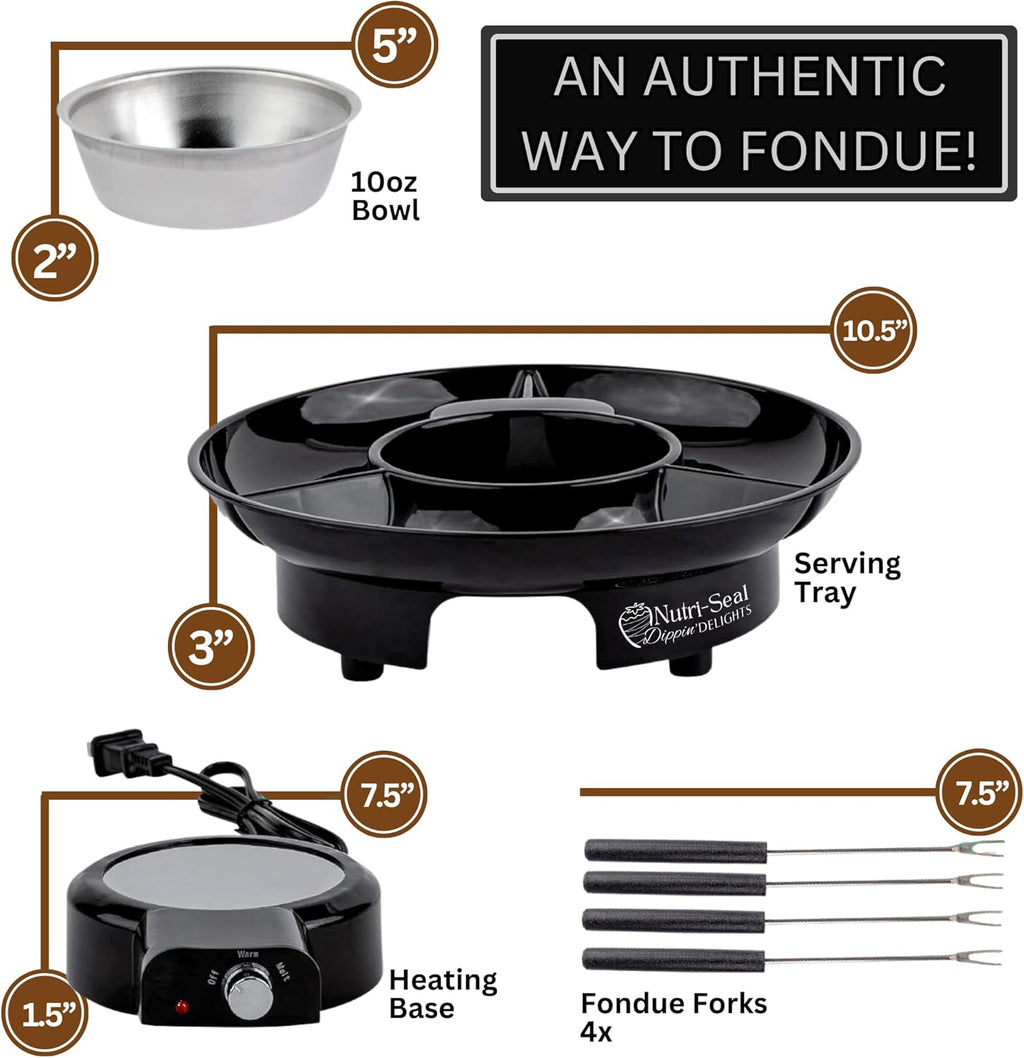 Electric Fondue Pot Set with 4 Roasting Forks X922007