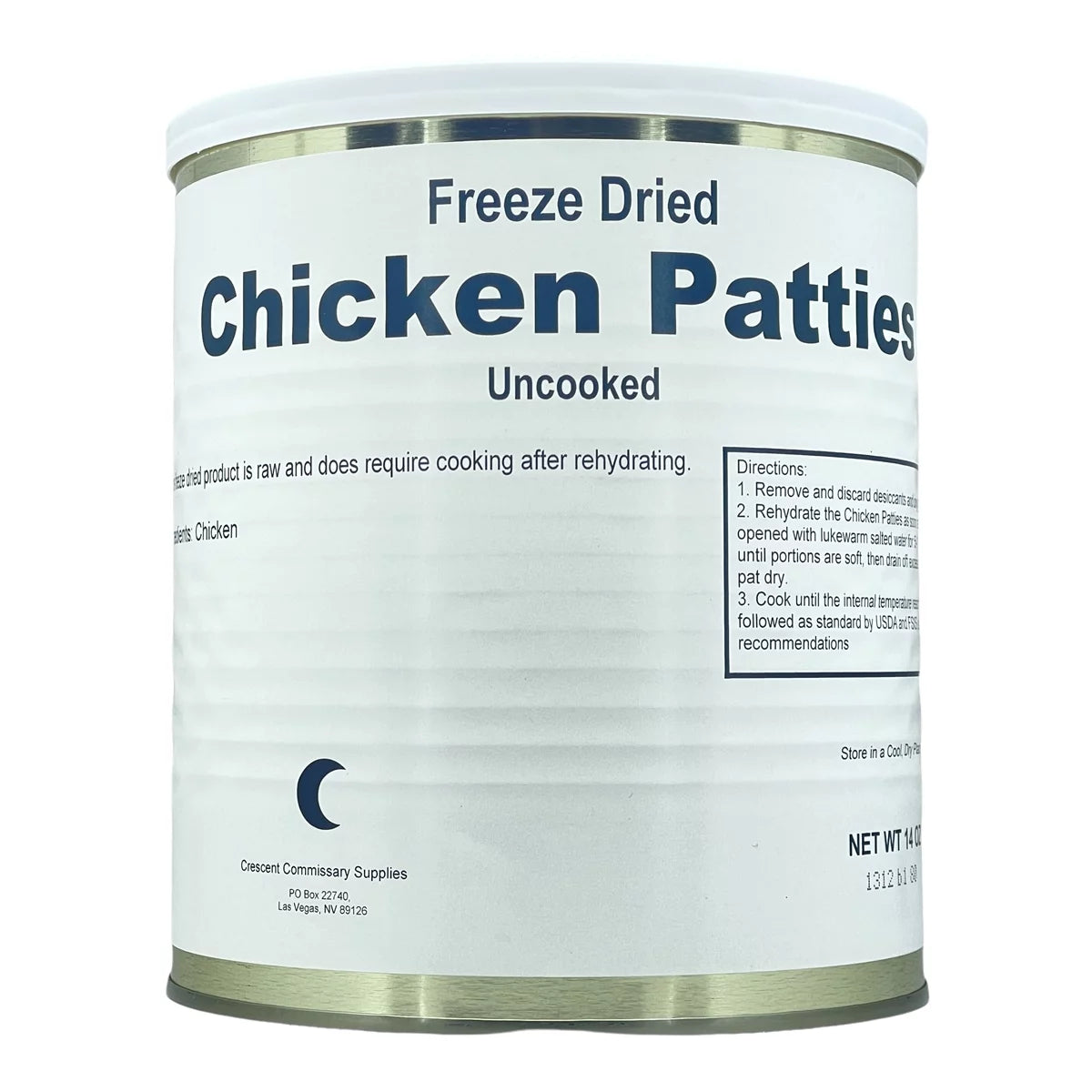 Freeze Dried Chicken Patties #10 Can 15 Patties 28oz I86280