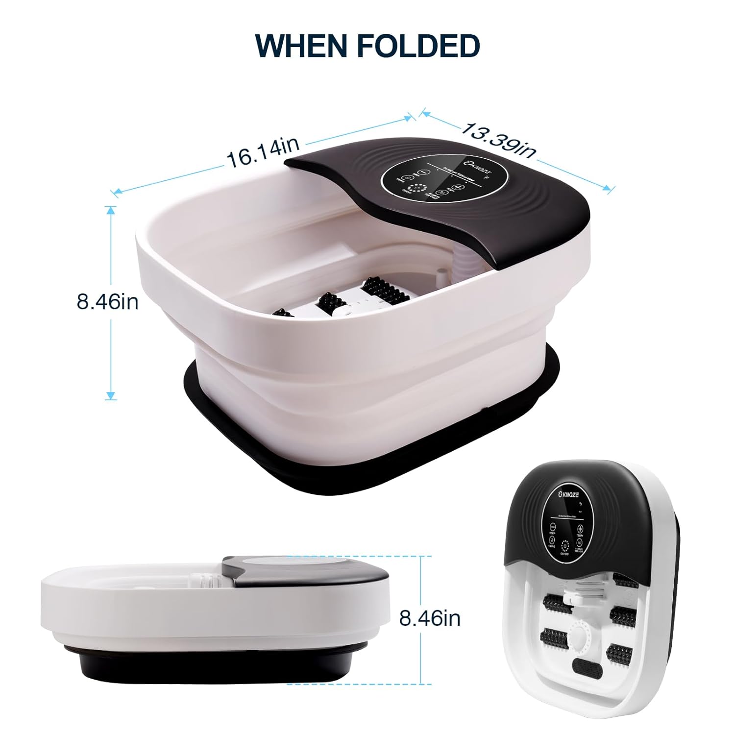 Collapsible Foot Bath with Heat, Bubbles, Massage Rollers, Temperature Control U403