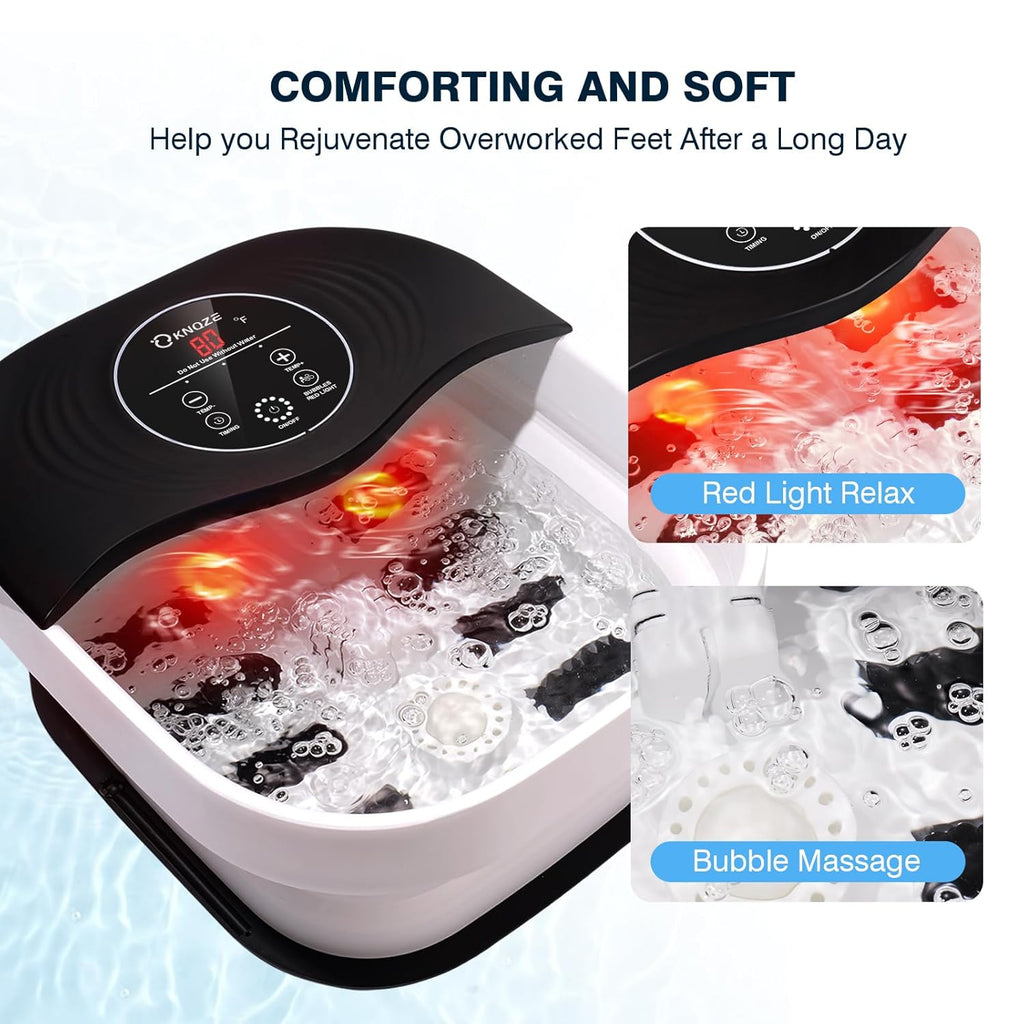 Collapsible Foot Bath with Heat, Bubbles, Massage Rollers, Temperature Control U403