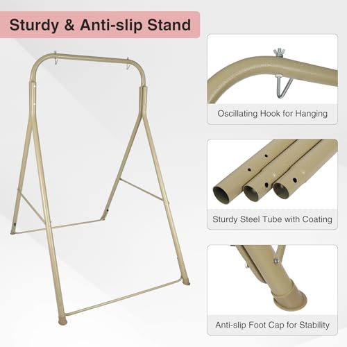 Hammock Chair Stand with Hanging Swing Chair, Heavy Duty Steel, Max Load 330 Lbs D996866