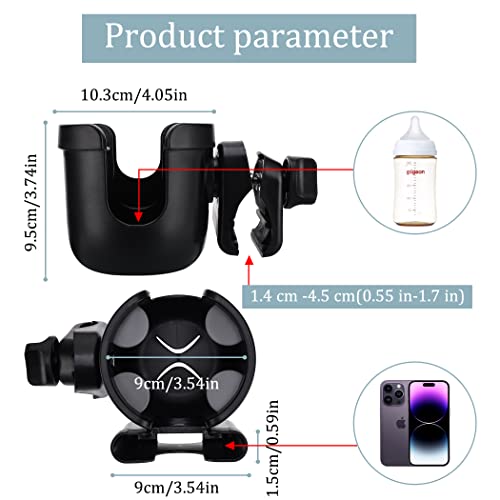 2-in-1 Cup Holder for Stroller, Bike, Wheelchair Q600