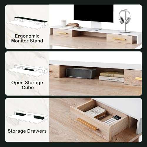 47.2 x 23.6 Inch Electric Height Adjustable Standing Desk with 4 Drawers J579