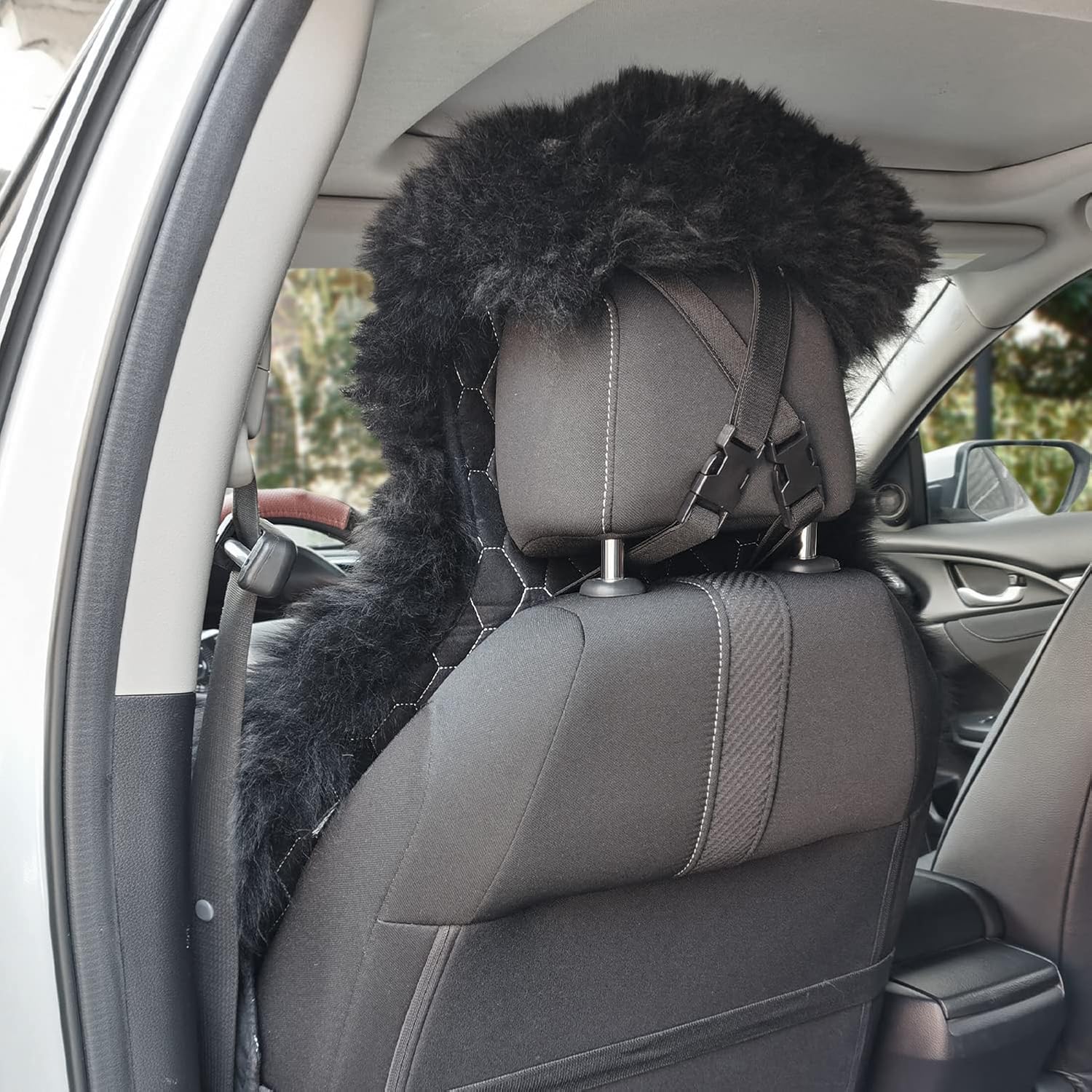 Black Genuine Australian Sheepskin Seat Cover C887