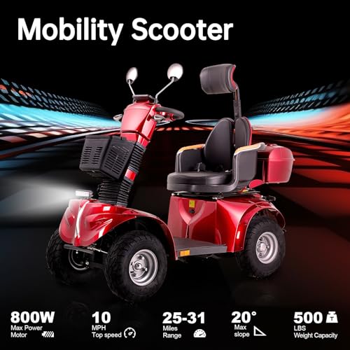 Red Heavy Duty 4 Wheel Mobility Scooter R15627