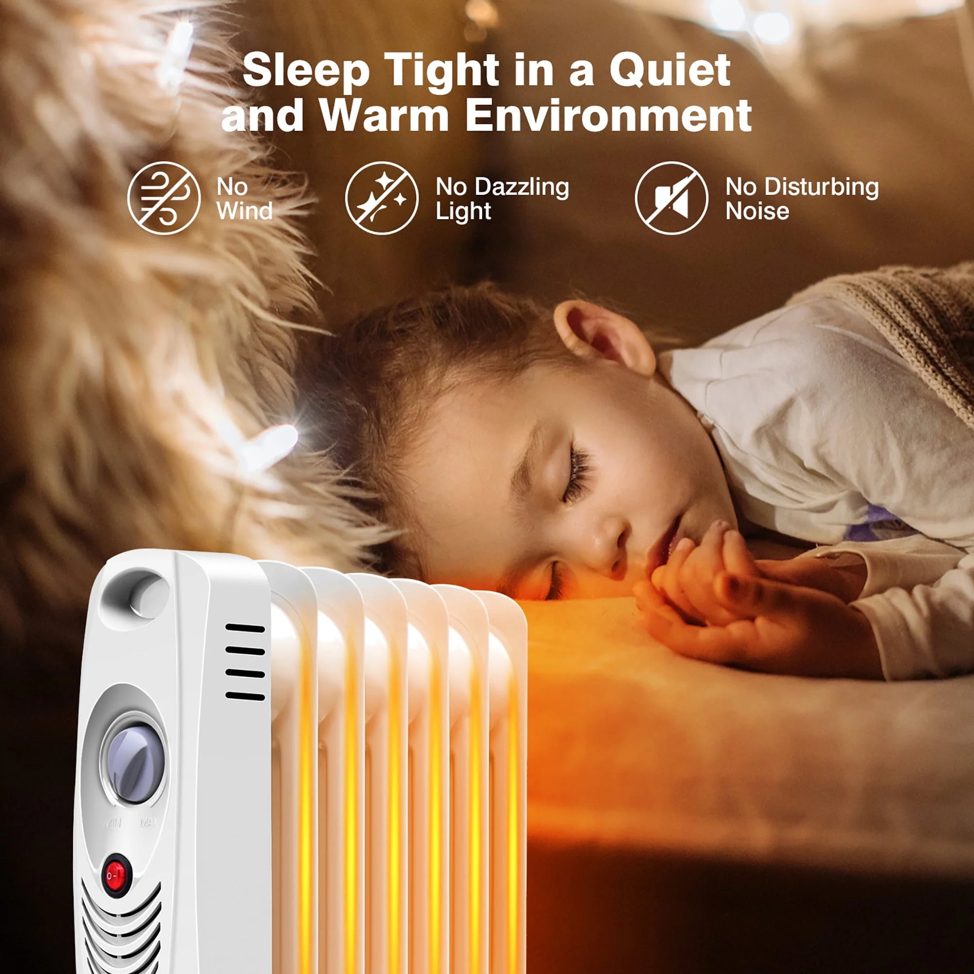 Portable Mini Electric Oil Filled Radiator Heater 7-Fin Q8217