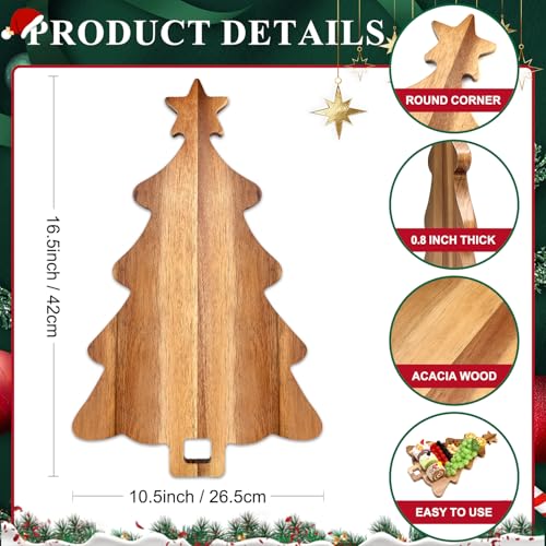 16.5" Acacia Wood Christmas Tree Charcuterie Board N88754