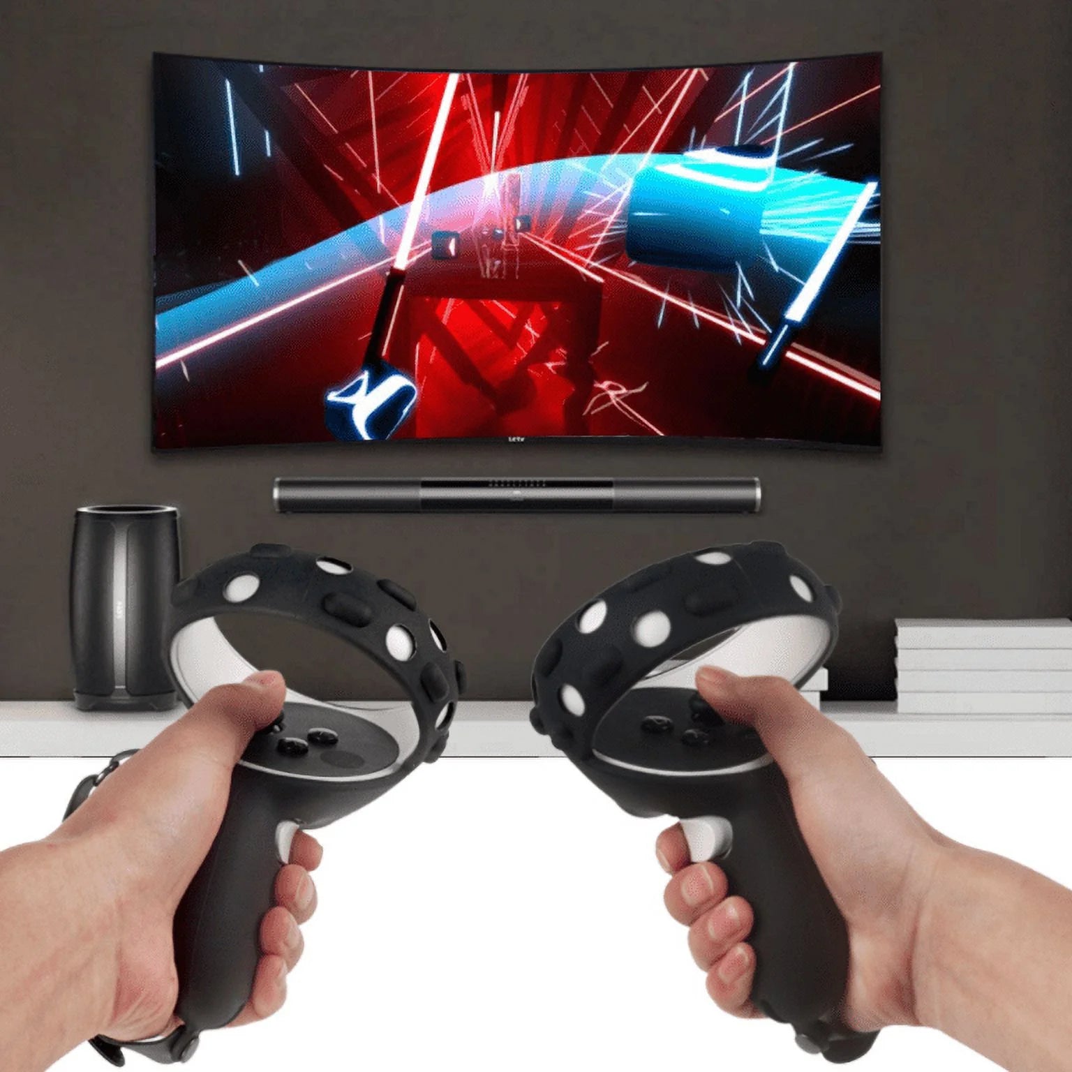 256 GB VR Headset with Silicone Controller Grip Covers and Cleaning Cloth A8261