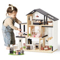 53Pcs Wooden Doll House with Furniture U25705