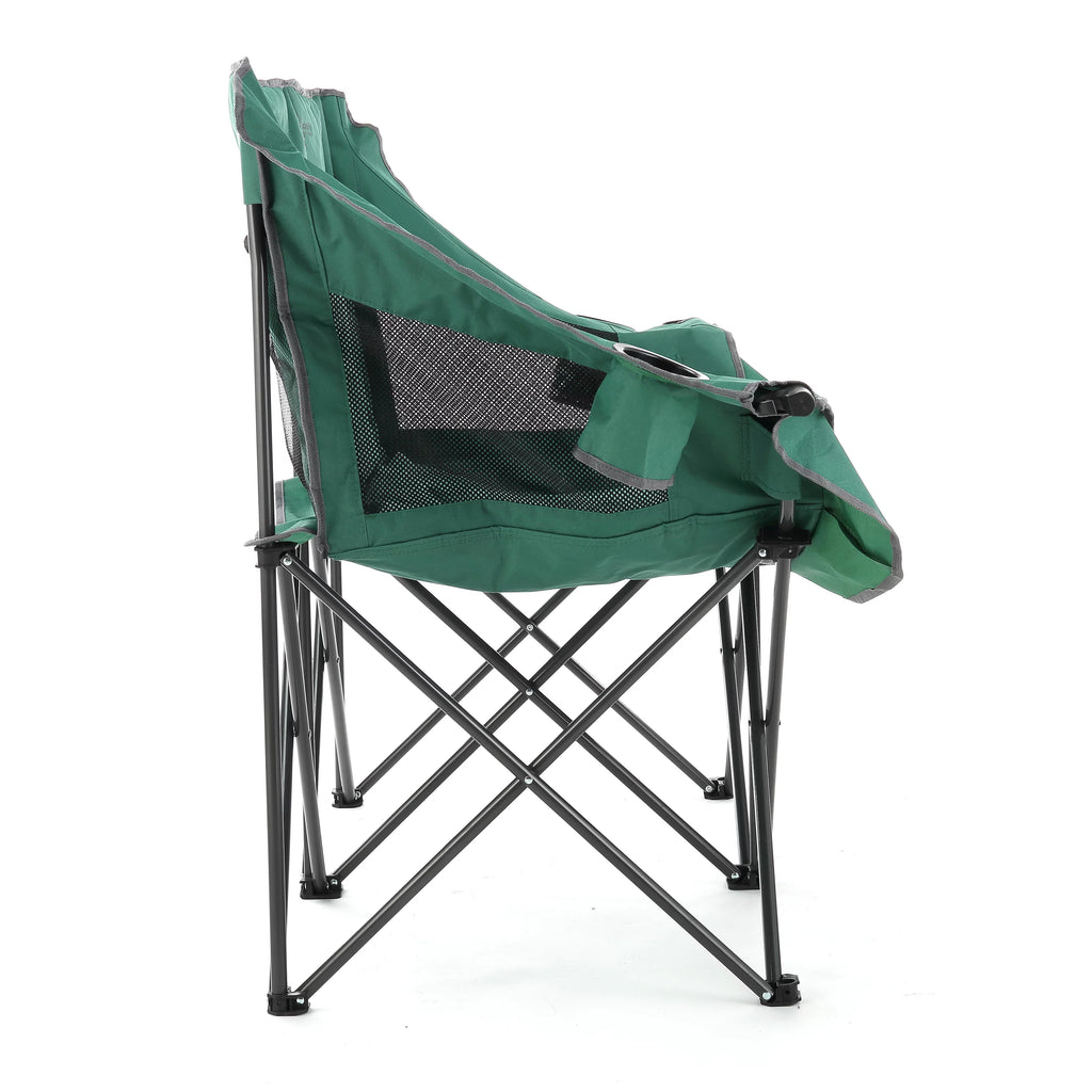 Green Portable Folding Double Camping Chair Loveseat with Carrying Bag E1756