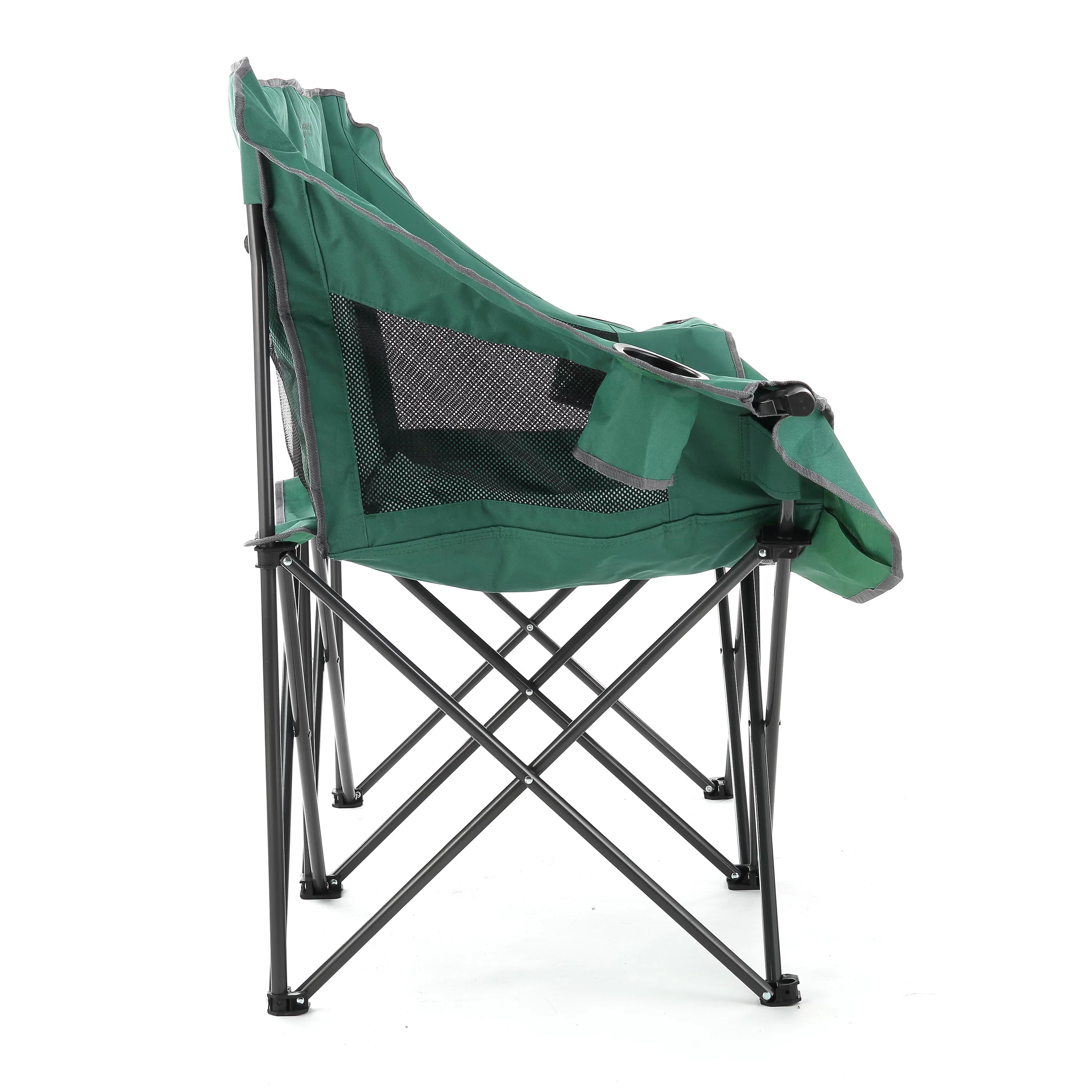 Green Portable Folding Double Camping Chair Loveseat with Carrying Bag E1756