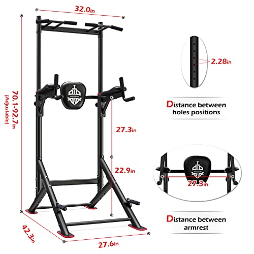 Power Tower Pull Up Dip Station Home Gym Strength Training Fitness Equipment D601