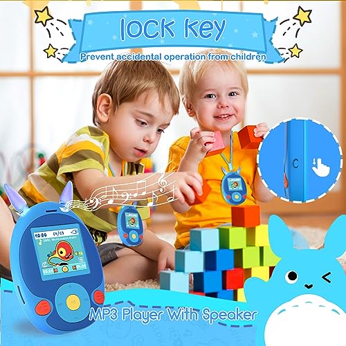 64GB MP3 Player with Bluetooth, Front Speaker, Games, Recorder, Ear Lights, Alarm, Expandable Up to 128GB W11602