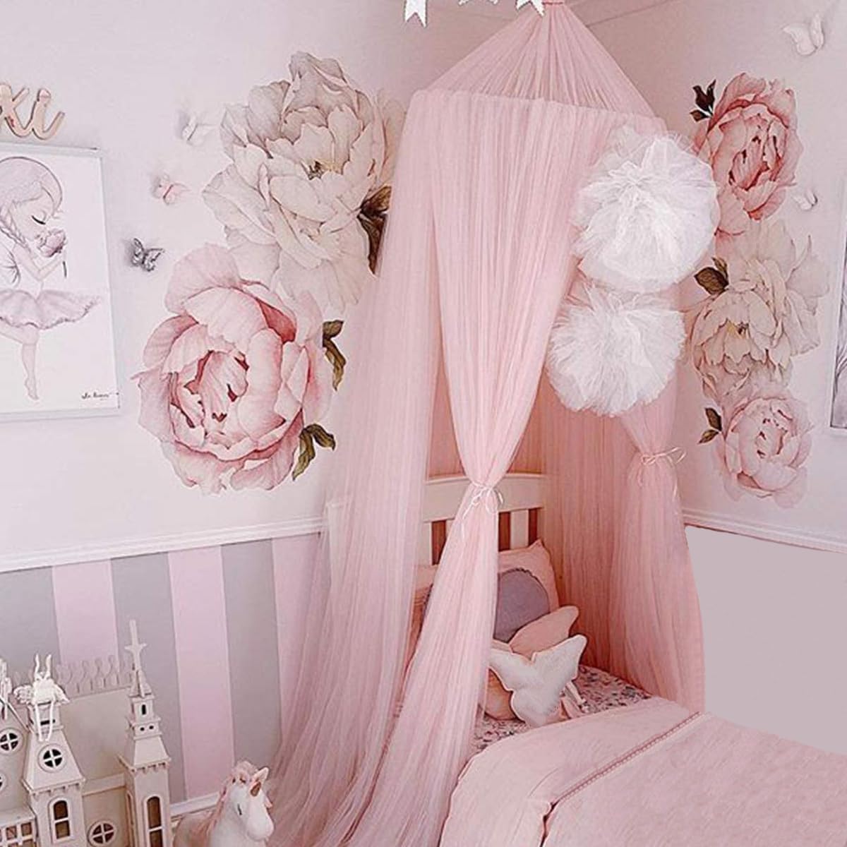 Pink Small Lace Mosquito Net Canopy F785